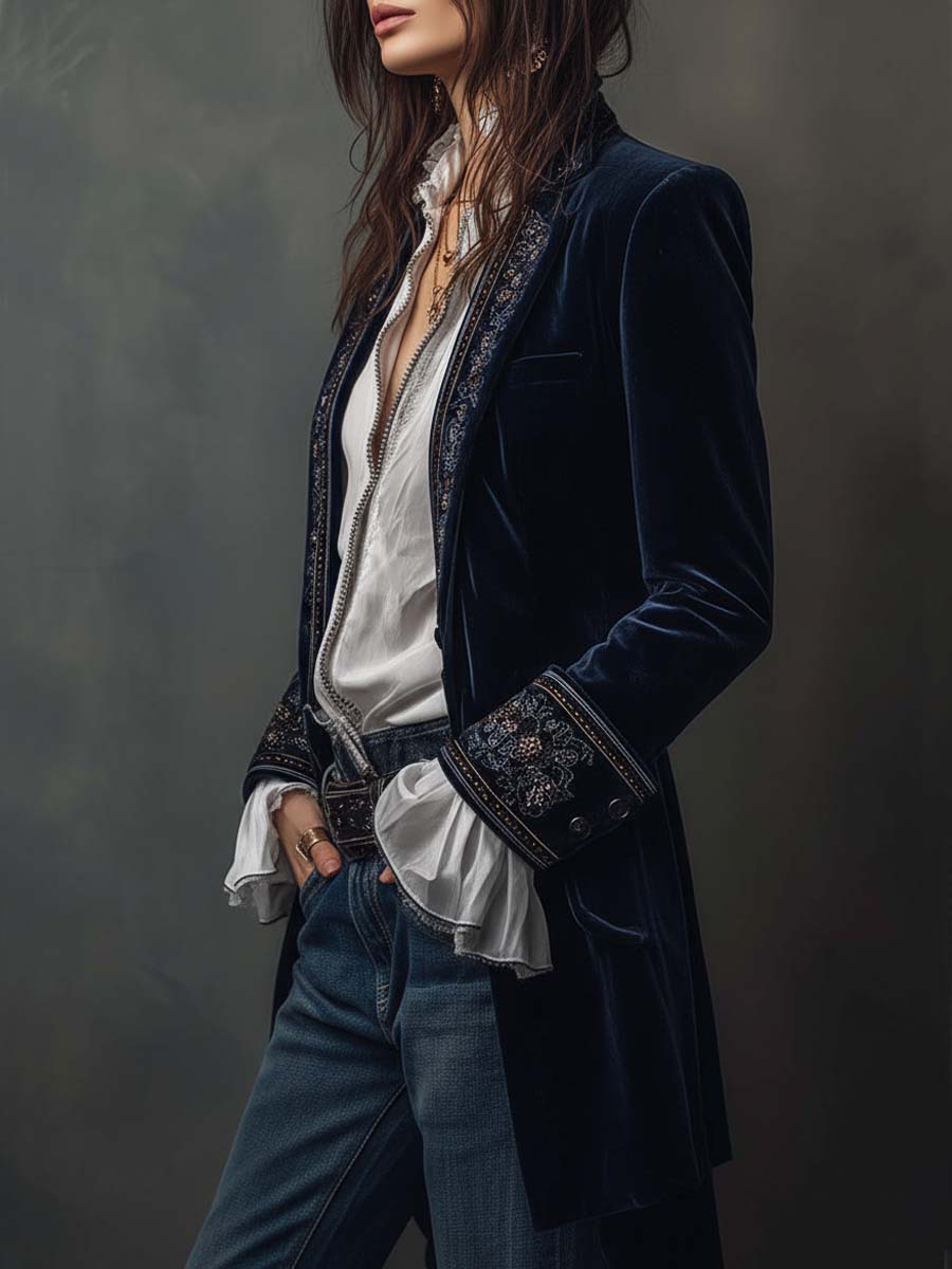 Women’s Embroidered Longline Jacket