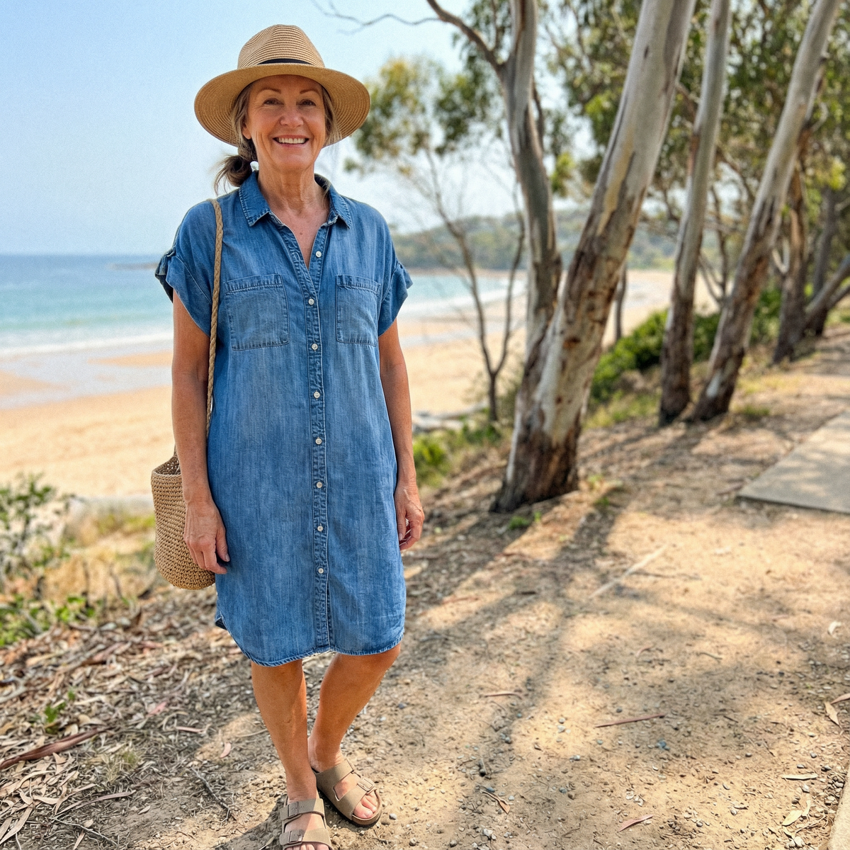 Natalie Casual Denim Print Dress
