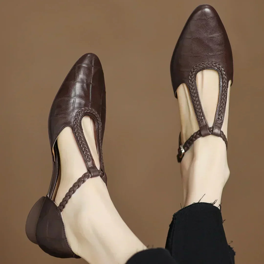Anthea Elegant Braided Leather Shoes