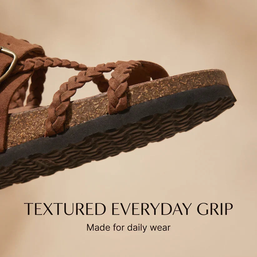 Leah Braided Cork Comfort Sandals