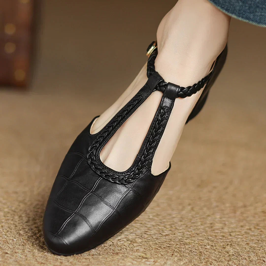 Anthea Elegant Braided Leather Shoes