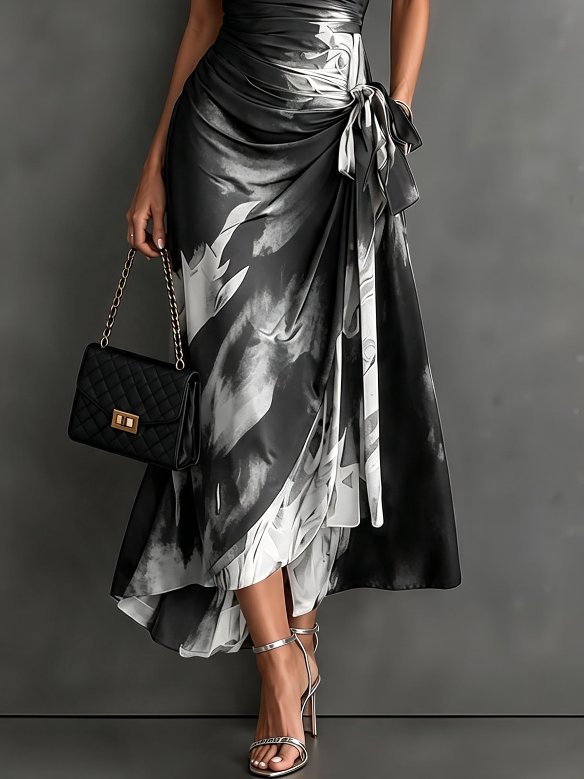 Mirella Midnight Rose Wrap Maxi Dress