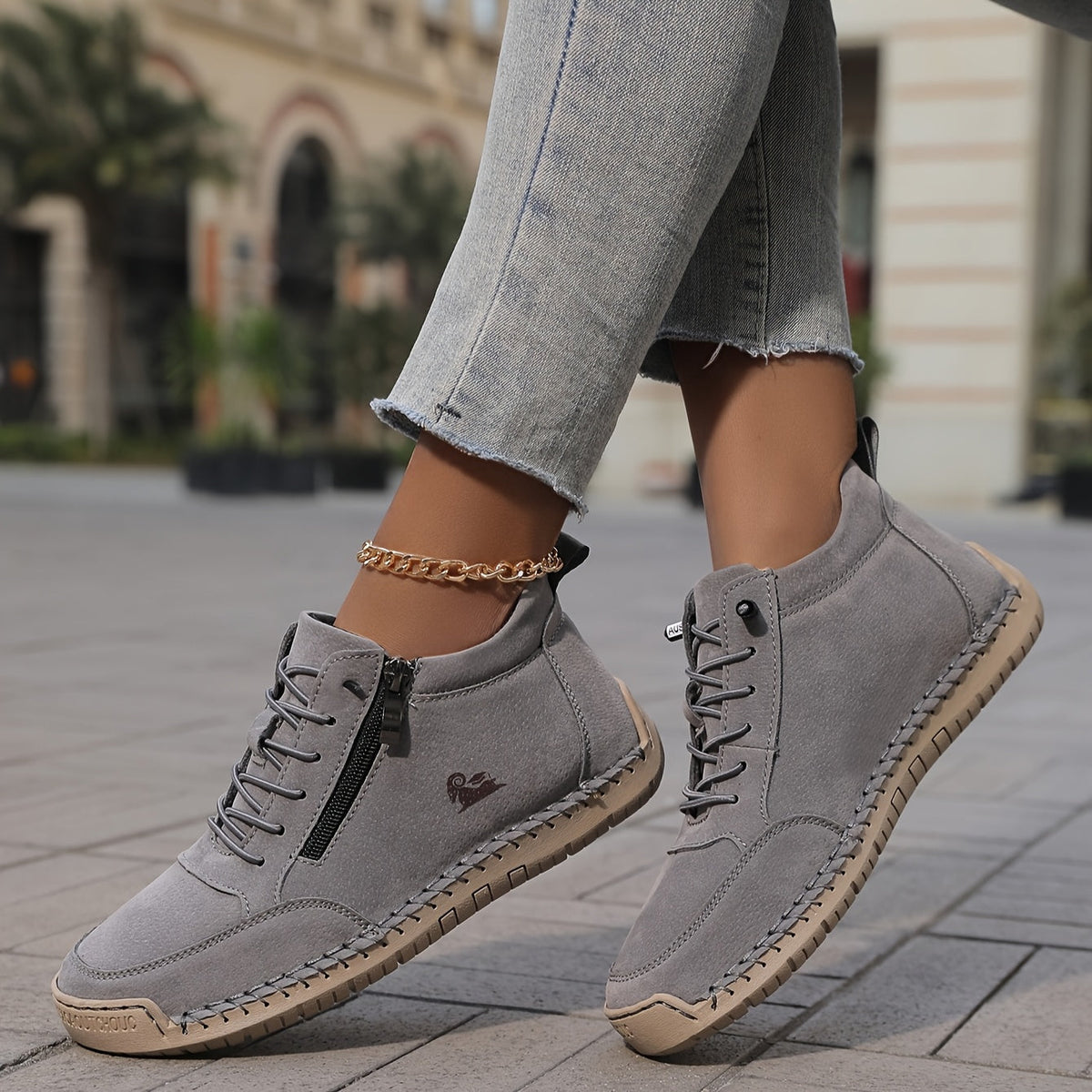 Soleil Orthopedic Comfort Zip Sneakers