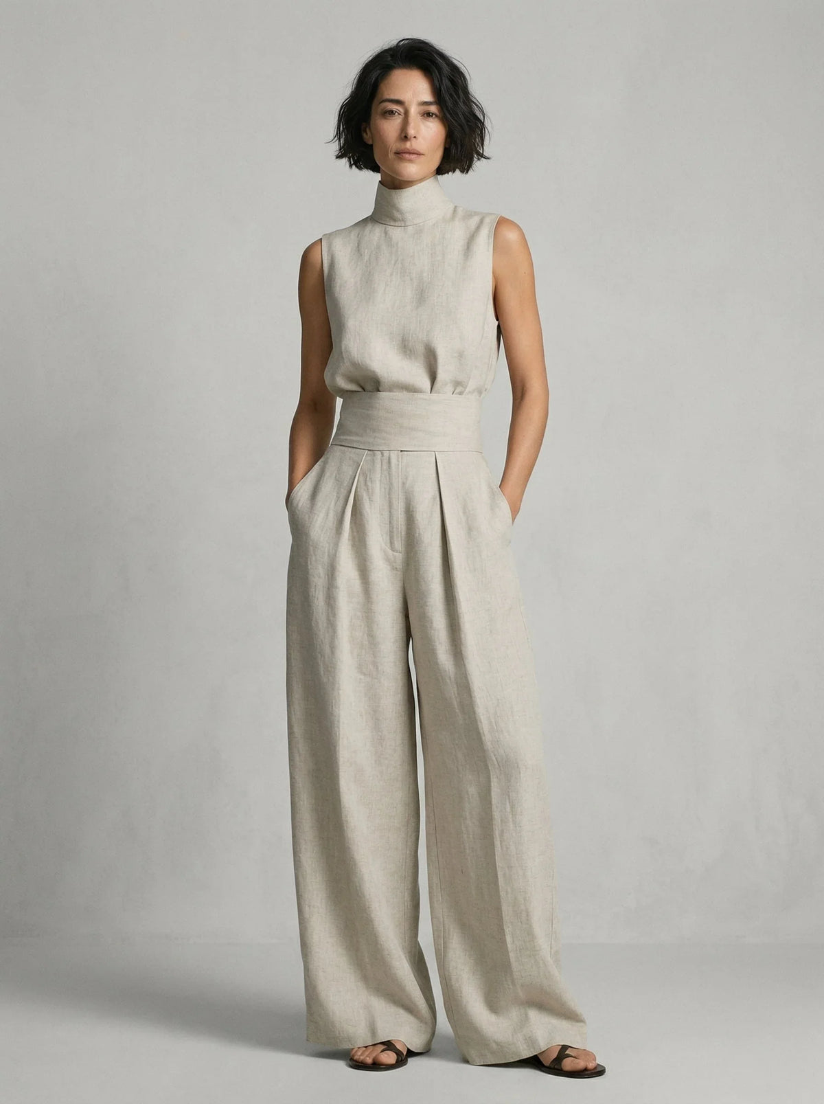 Aleia Linen Blend Two-Piece Set