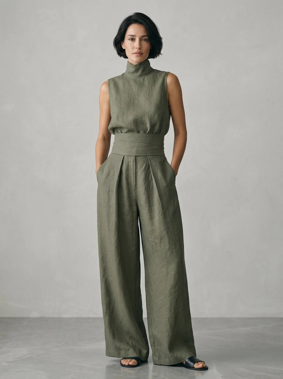 Aleia Linen Blend Two-Piece Set