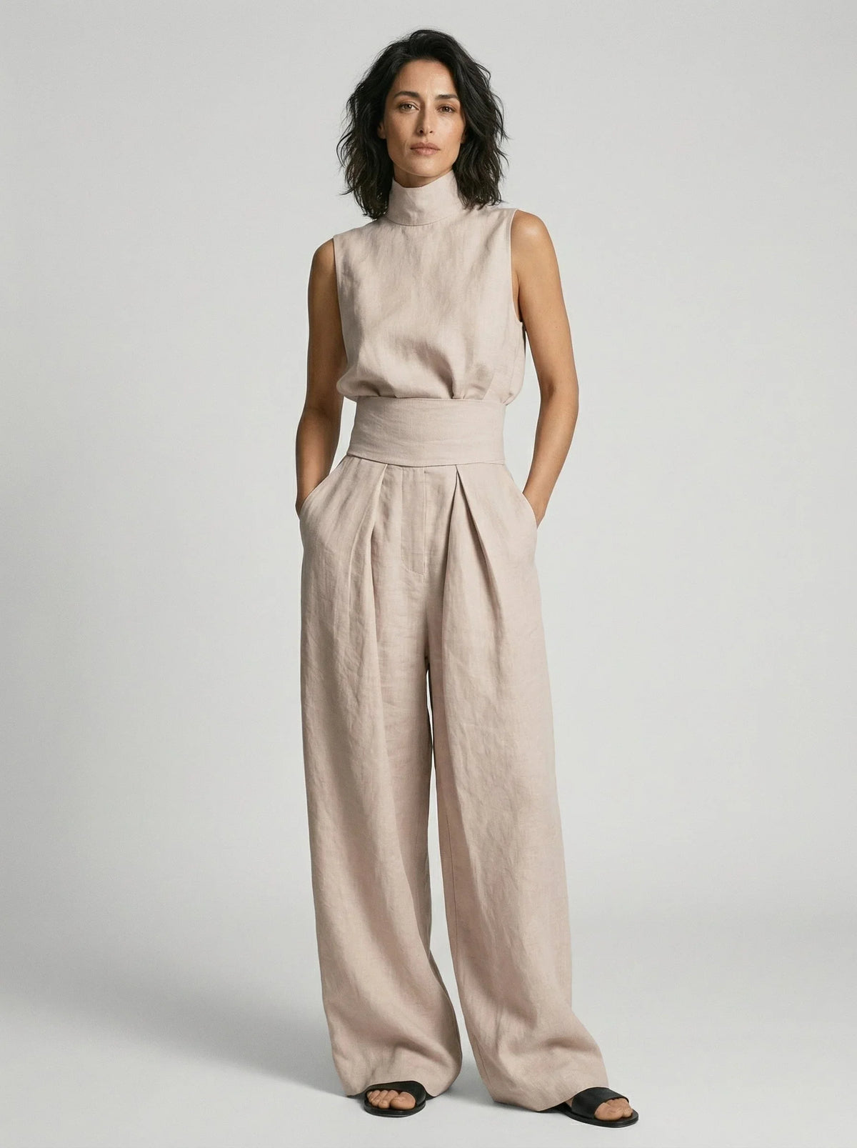Aleia Linen Blend Two-Piece Set