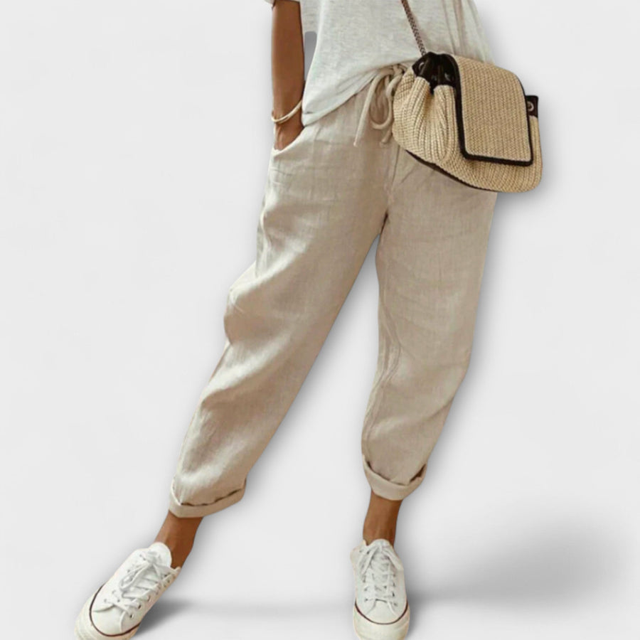 Ella Elegant cotton-linen pants