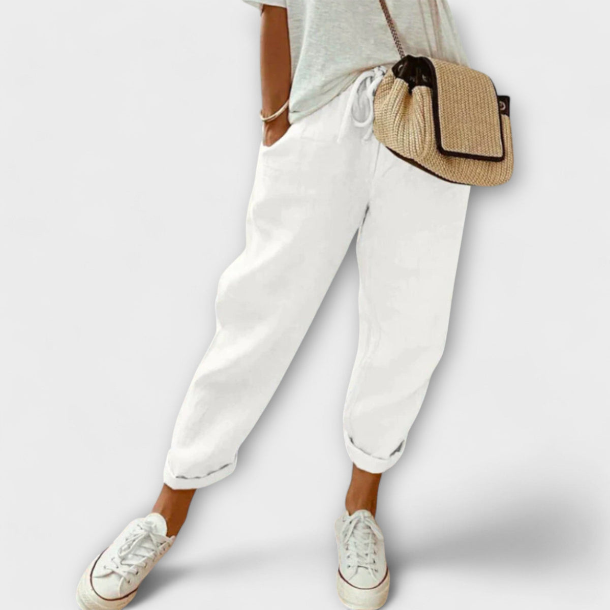 Ella Elegant cotton-linen pants