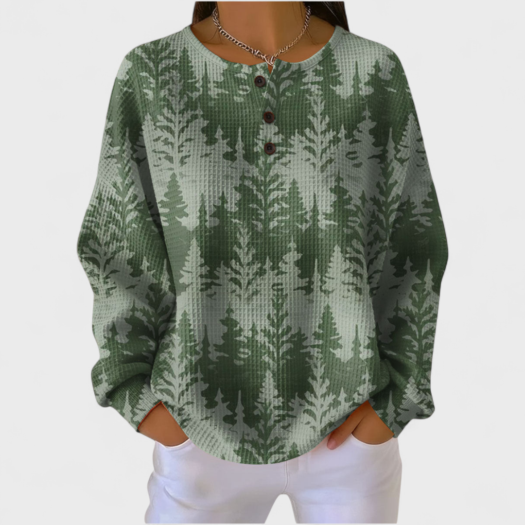 Women’s Christmas Tree Print Pullover Sweater