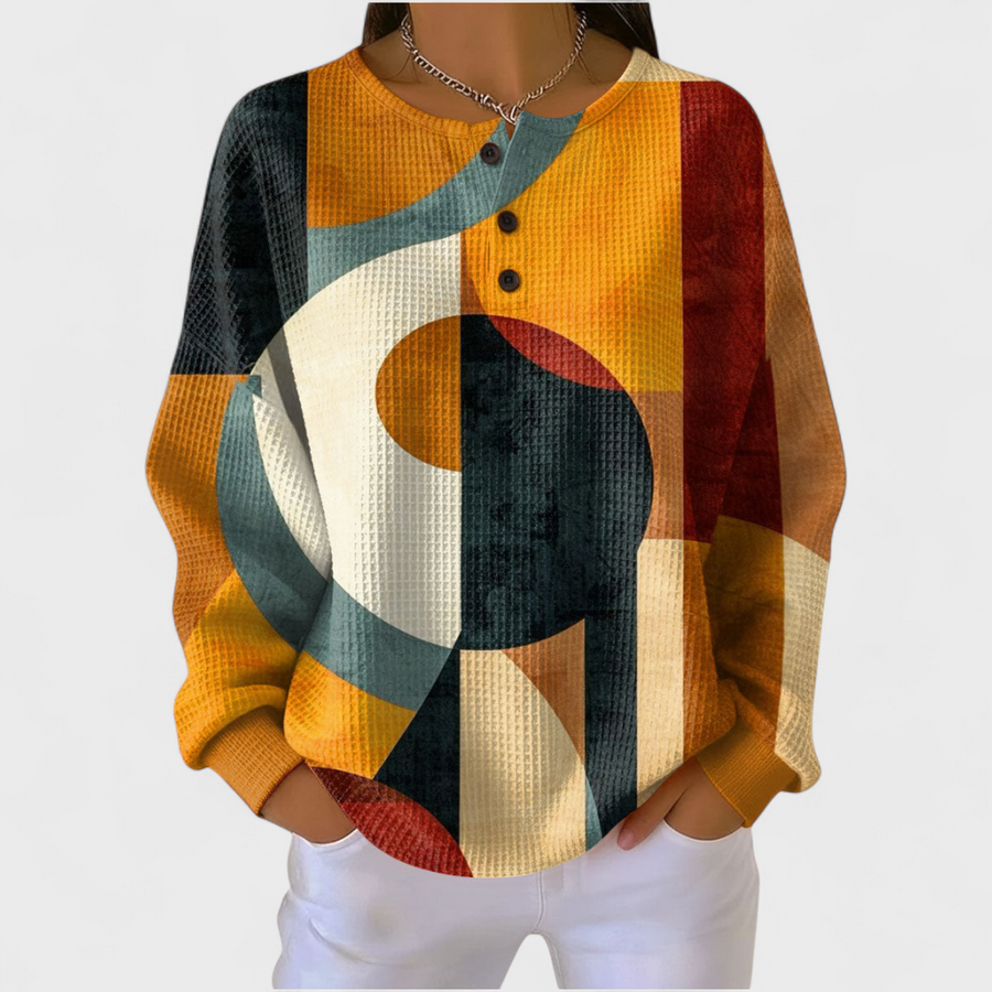 Women’s Geometric Abstract Print Pullover Sweater