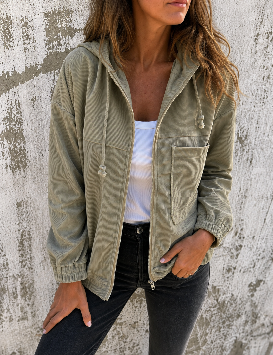 Women’s Corduroy Hooded Jacket