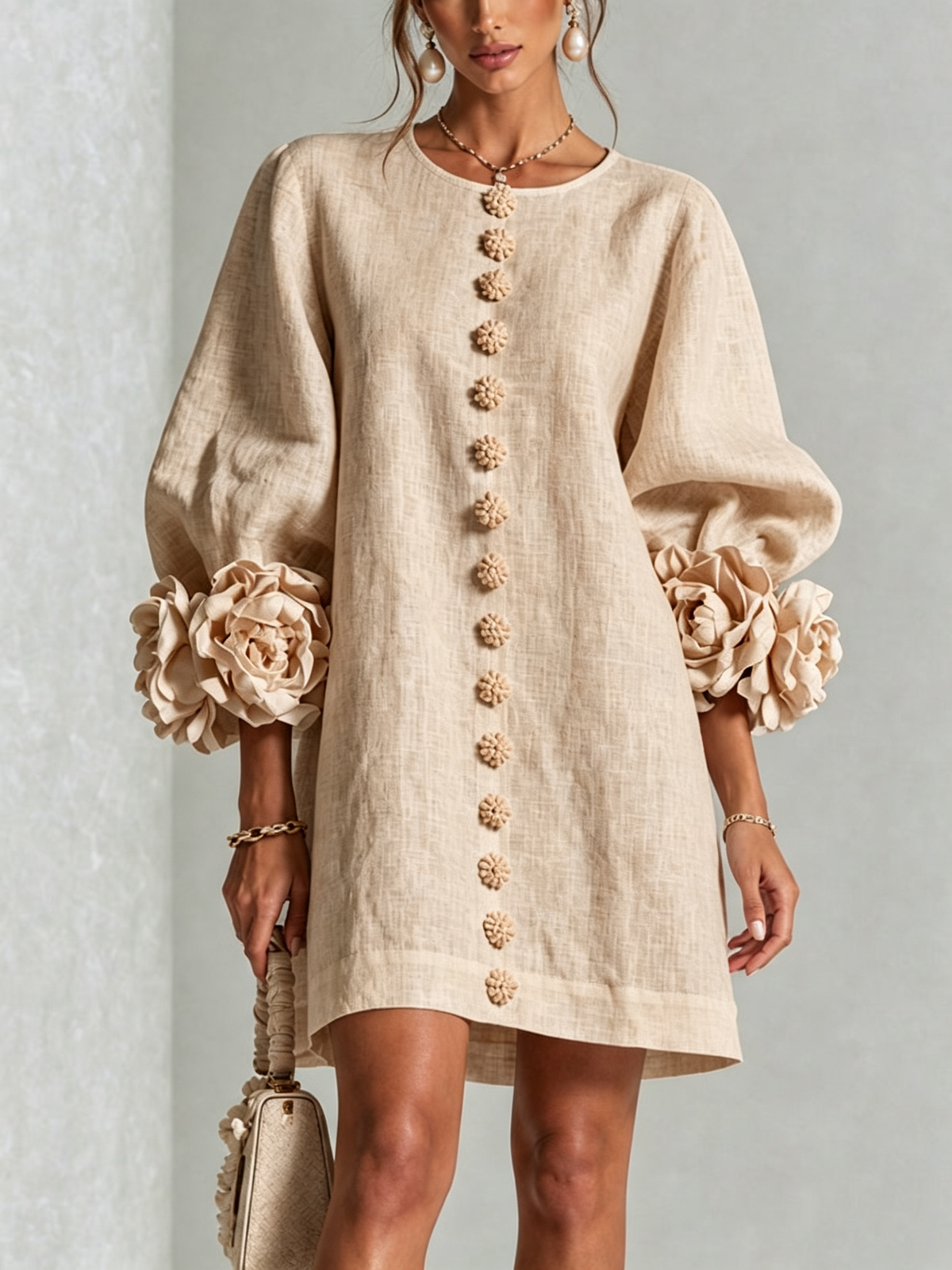 Julianna Elegant Button-Down Mini Dress
