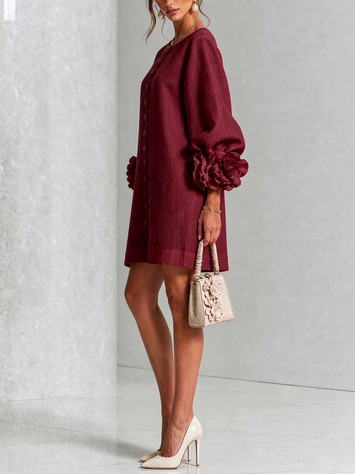 Julianna Elegant Button-Down Mini Dress