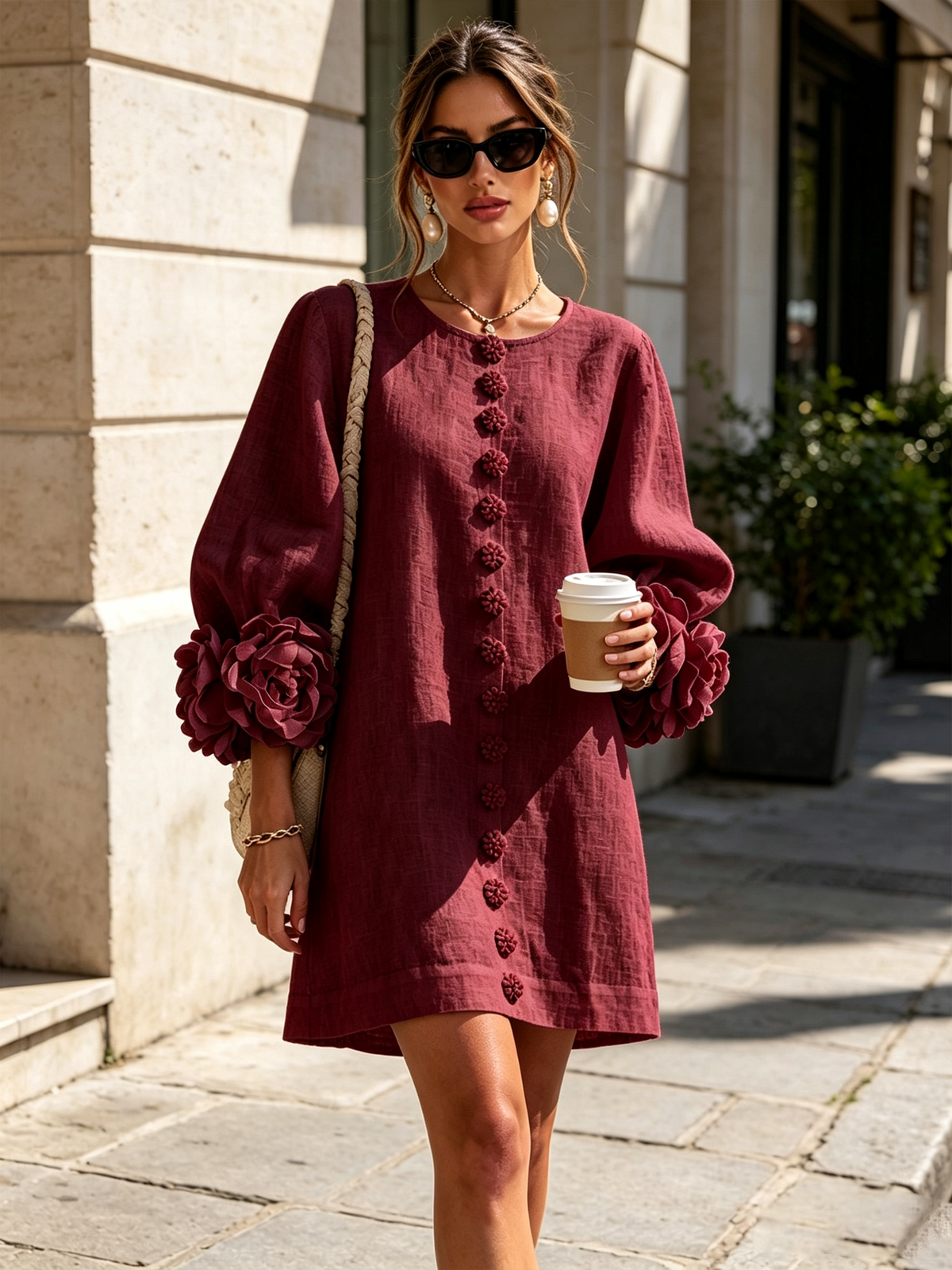 Julianna Elegant Button-Down Mini Dress