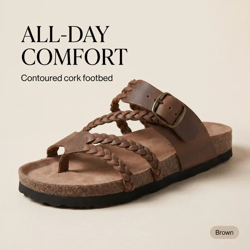 Leah Braided Cork Comfort Sandals