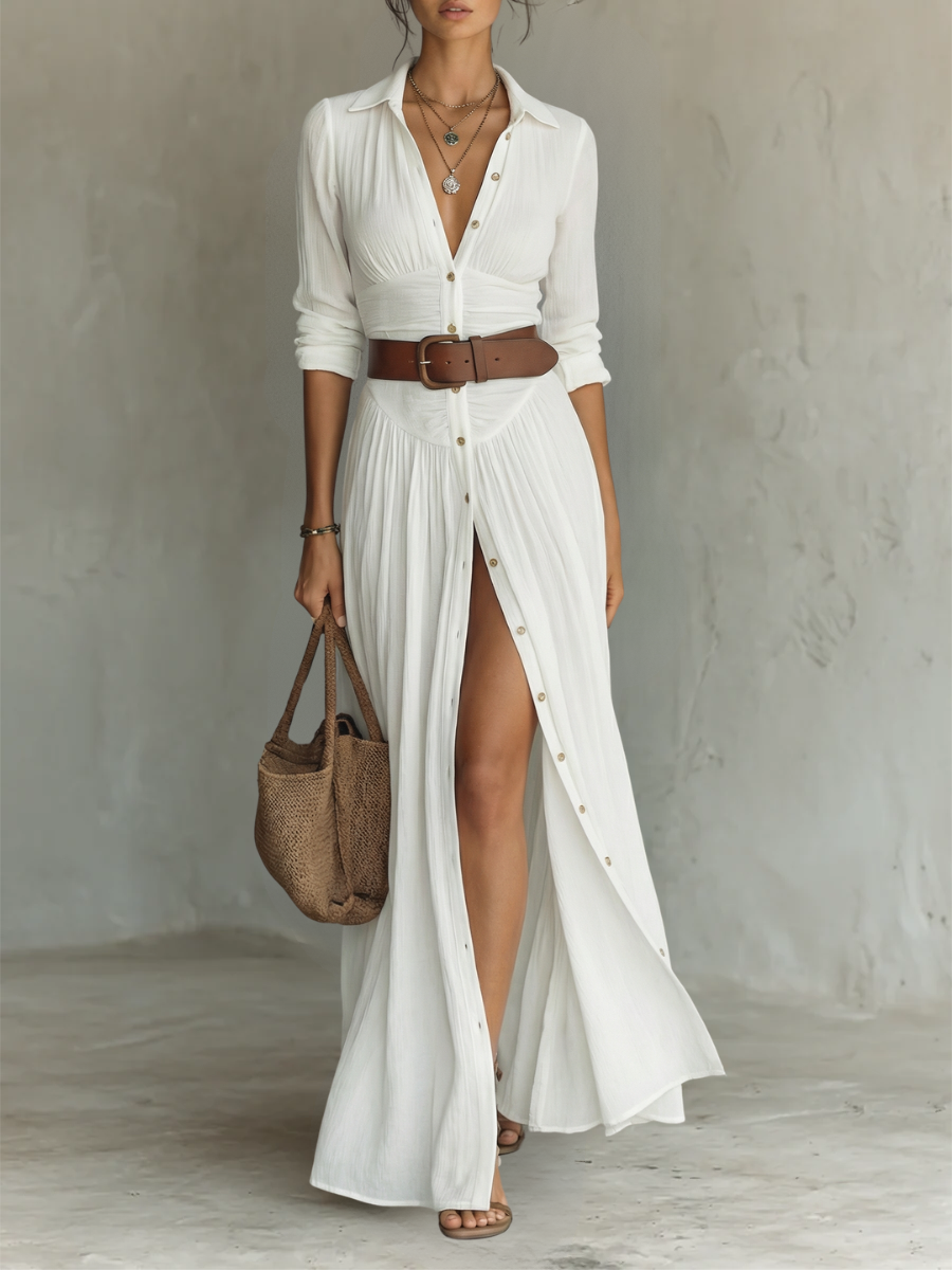 Camille Linen Blend Maxi Dress