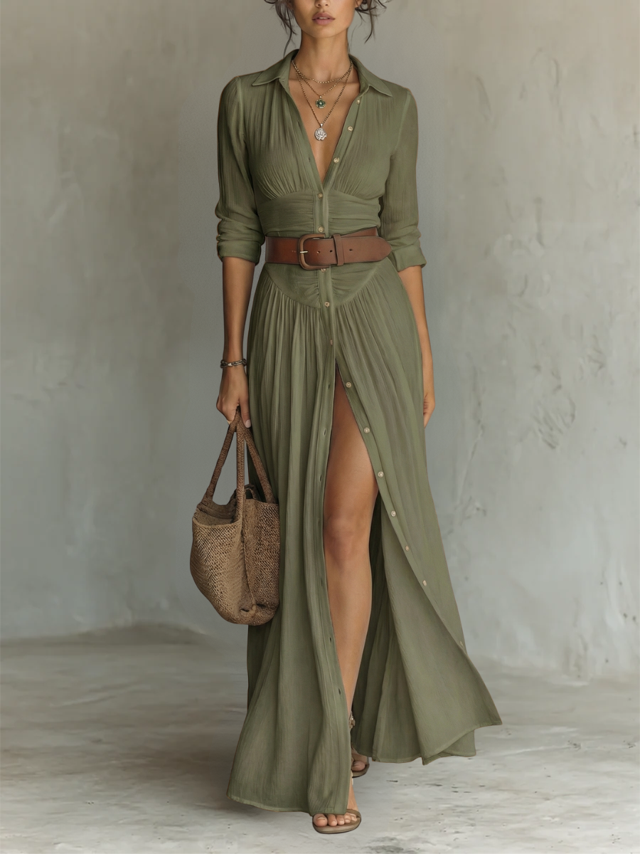 Camille Linen Blend Maxi Dress