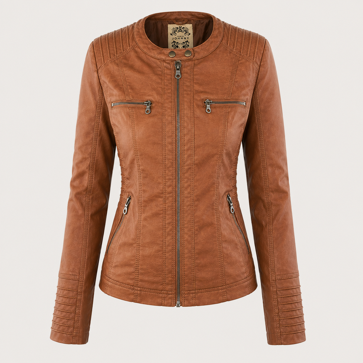 Women’s Hooded Biker Zip Up Jacket
