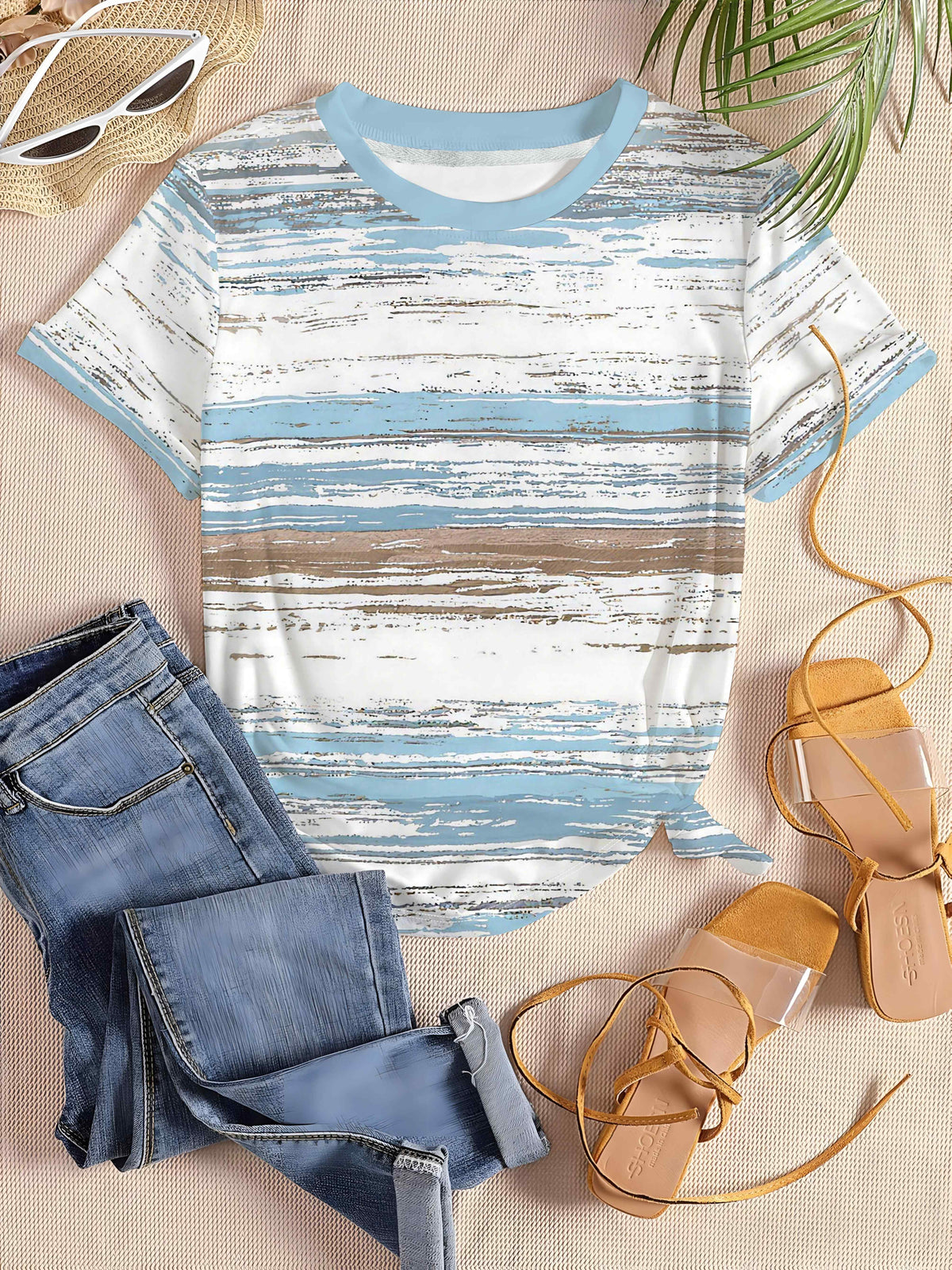 Celine | Contrast Stripe Tee
