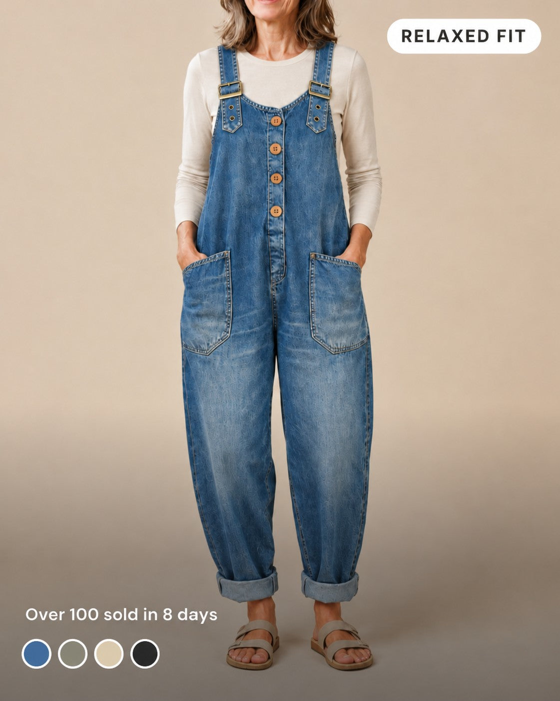 Vianne™ Relaxed Denim Utility Jumpsuit
