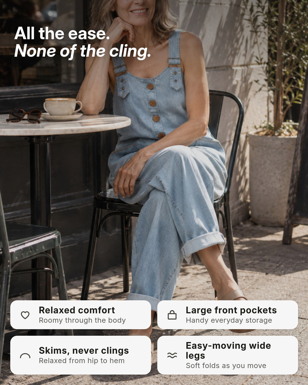 Vianne™ Relaxed Denim Utility Jumpsuit
