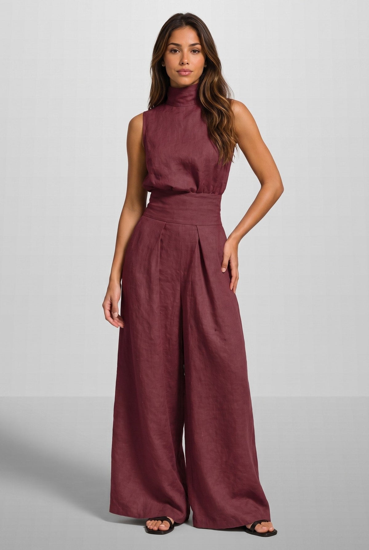Aleia Linen Blend Two-Piece Set