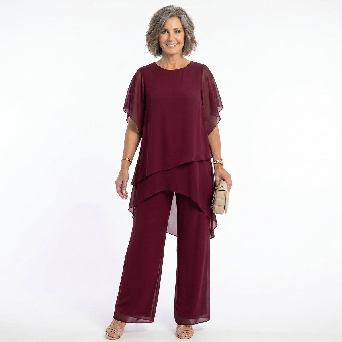 Arabella Tiered Tunic & Wide-Leg Trouser Set