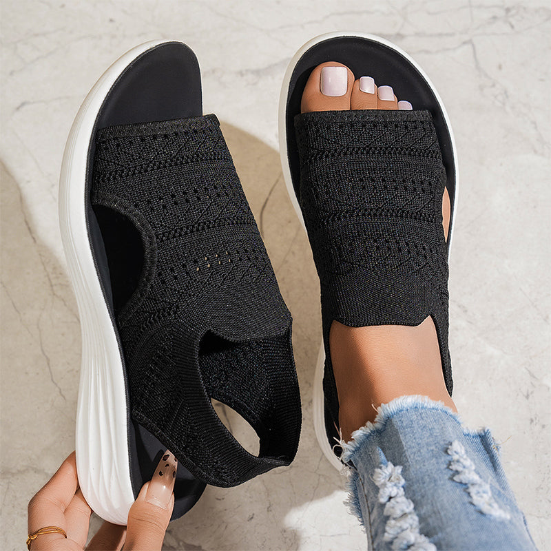 Zella™ Breathable Knit Comfort Platform Sandals