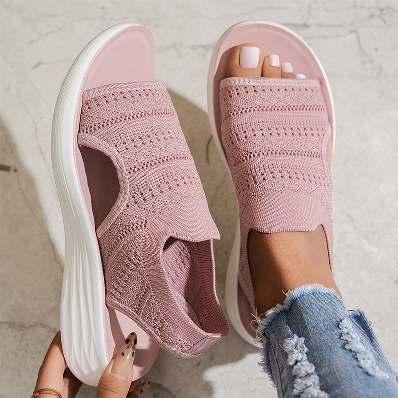 Zella™ Breathable Knit Comfort Platform Sandals