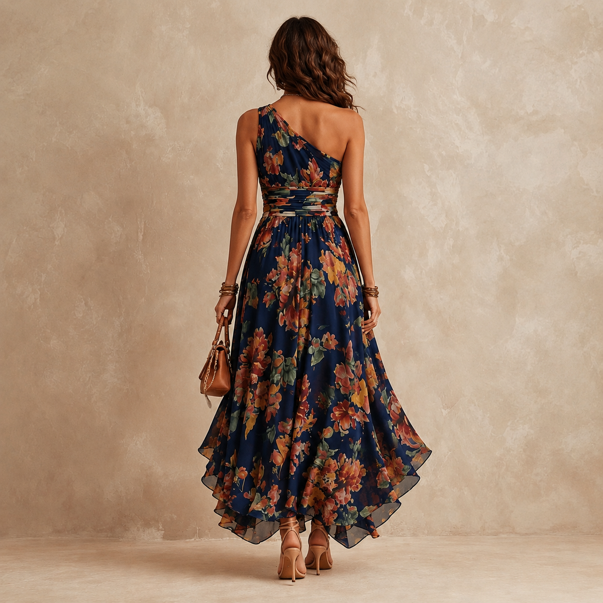 Liora One-Shoulder Chiffon Maxi Dress
